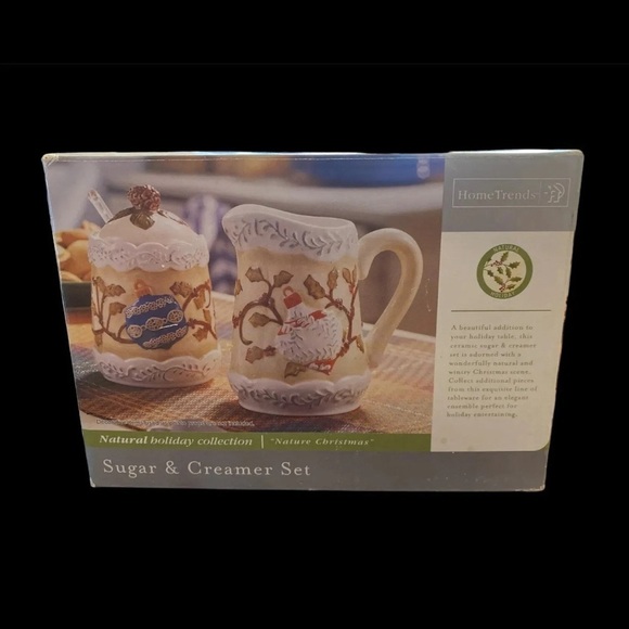 home trends Other - NEW Christmas Sugar & Creamer Set Natural Holiday Home Trends Ceramic De…​